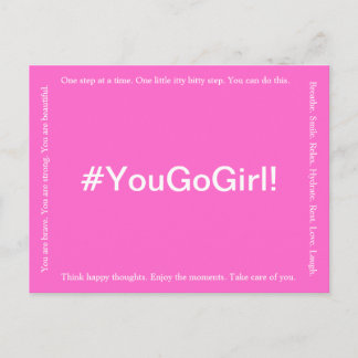 YOU GO GIRL! Breast Cancer Postcard