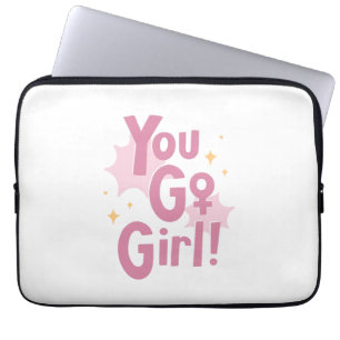 You Go Girl Cute Pink Electronics Bag