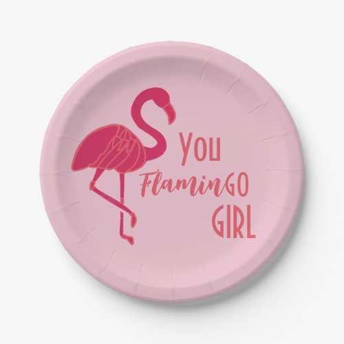 You Go Girl Pink Flamingo Paper Plates