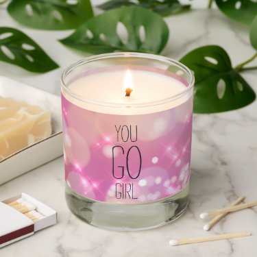 You Go Girl - Pink Sparkles Inspirational Quote