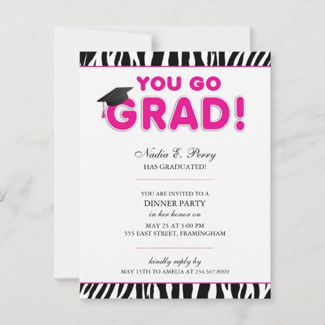You Go Grads Graduation Party Invitation (Front)