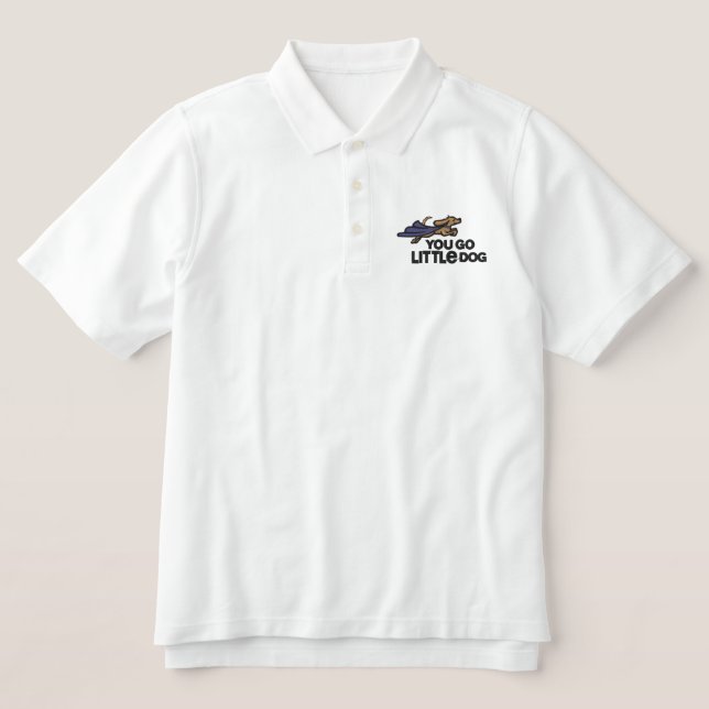 You Go Little Dog Embroidered Polo (Design Front)