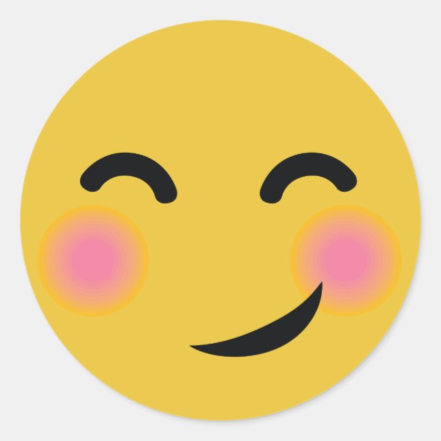You got me blushing emoji classic round sticker (Front)