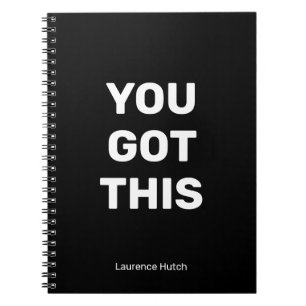 You Got This Black Minimalist   Your Name Notebook