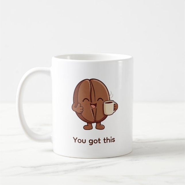 You Got This Coffee Bean Character Encouragement Mug (Left)