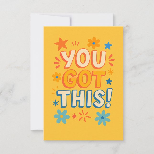 You Got This! – Colorful Motivational Greeting Car Thank You Card (Front)