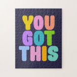 You Got This Cute Colorful Inspirational Quote Jigsaw Puzzle<br><div class="desc">Brighten your day with this You Got This! Inspirational Quote Jigsaw Puzzle. The vibrant,  whimsical typography brings a burst of positivity and fun to your puzzle time. Perfect for anyone who needs a little encouragement,  this puzzle is both a delightful challenge and a colorful reminder to stay motivated.</div>