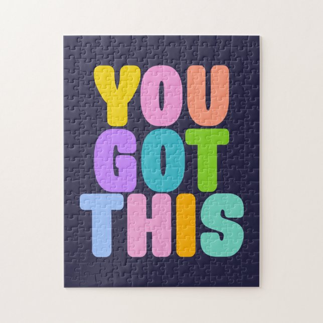 You Got This Cute Colorful Inspirational Quote Jigsaw Puzzle (Vertical)