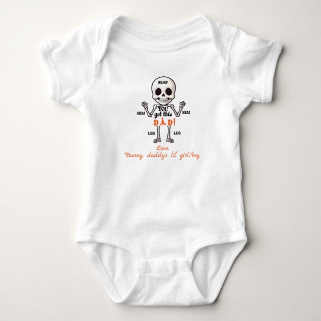 You Got This Dad Cute October Newborn Skeleton Baby Bodysuit (Front)