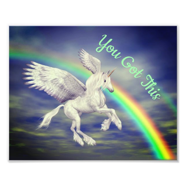 You Got This Flying Unicorn Rainbow Inspirational Photo Print (Front)