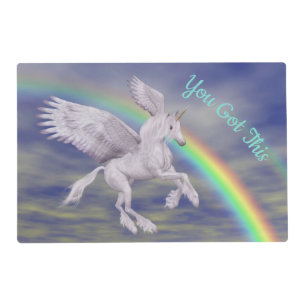 You Got This Flying Unicorn Rainbow Inspirational Placemat
