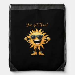 You Got This-Funny-Smiling Sun with Sunglasses Drawstring Bag