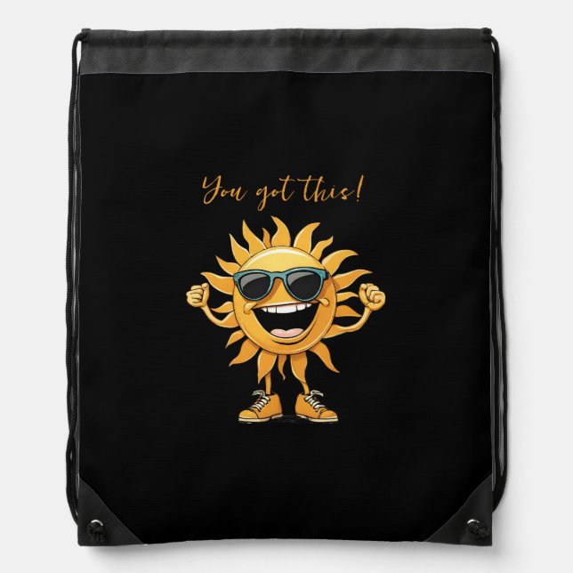 You Got This-Funny-Smiling Sun with Sunglasses Drawstring Bag (Front)