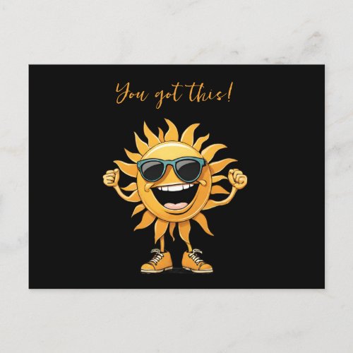 You Got This_Funny_Smiling Sun with Sunglasses Postcard