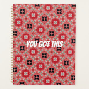 You Got This, Geometric Design, Custom, Checkered Planner