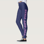 You Got This Inspirational Quote Typography Leggings<br><div class="desc">The motivational and inspirational phrase You Got This in a fun color palette of purple and navy blue in retro typography.</div>