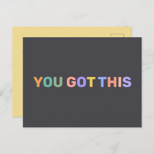 You Got This Modern Inspirational Quote Custom Postcard