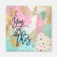 You Got This Motivational Modern Art Girl in Hat