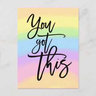 You Got This Motivational Quote Rainbow Colors Postcard