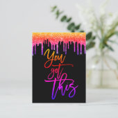 You Got This Motivational Saying Glitter Drip Postcard | Zazzle