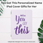 You Got This Personalized Name Purple iPad Air Cover<br><div class="desc">You Got This Personalized Name Purple. Doubt visits all of us on occasion. Who is the someone(s) you know that needs a dose of inspiration and encouragement? Gift them this message of can-do confidence with this contemporary and minimalistic design of colorfully purple typography reminding your special person, "You got this."...</div>