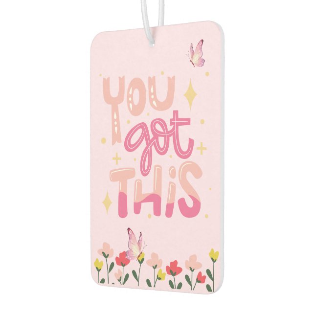 YOU GOT THIS | Pink Floral & Butterfly Motivation Air Freshener (Left)