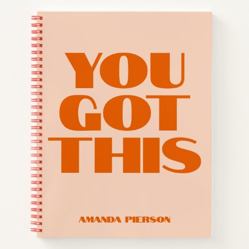 You got This Pink Red Calligraphy  Notebook