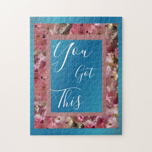 You Got This Pink Spring Blossoms Inspirational Jigsaw Puzzle