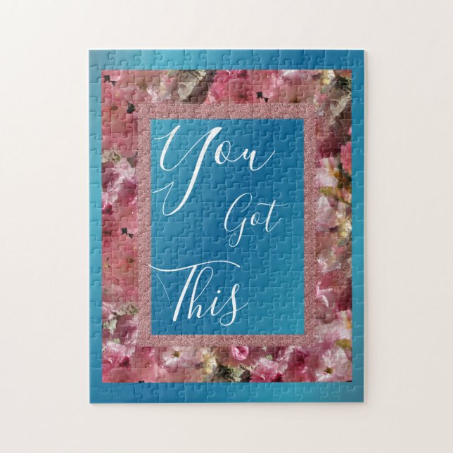 You Got This Pink Spring Blossoms Inspirational Jigsaw Puzzle (Vertical)