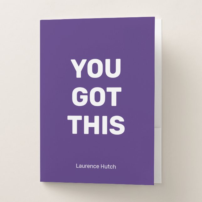You Got This Purple Violet Minimalist Named  Pocket Folder (Front)