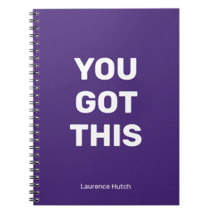 You Got This Purple Violet Minimalist Your Name Notebook
