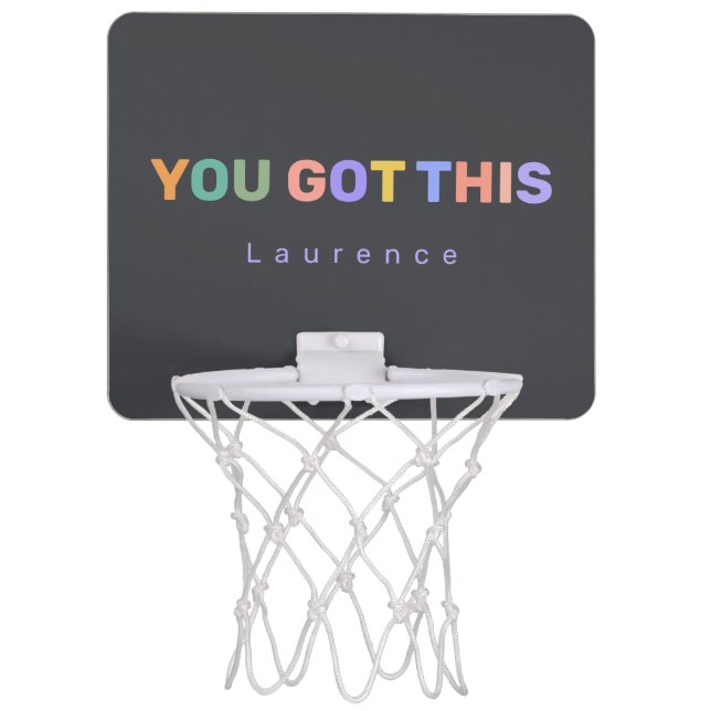 You Got This Quote Custom Name College Dorm Room  Mini Basketball Hoop (Front)