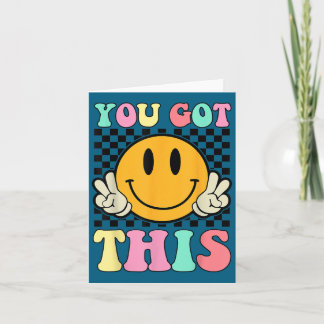 You Got This Retro Smile Motivational Testing Day  Card