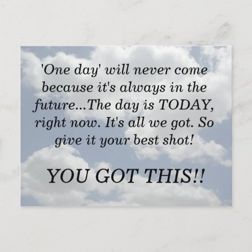 YOU GOT THIS Sky Clouds Motivational Quote Print Postcard