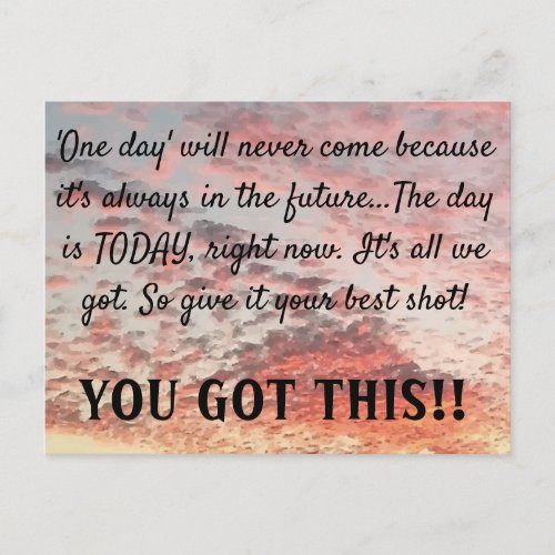 YOU GOT THIS Sky Sunset Motivational Quote Postcard