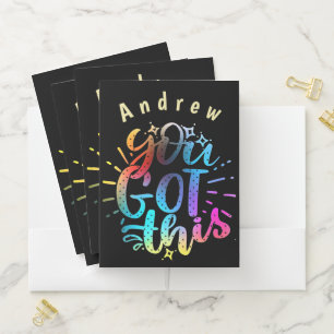 You Got this  stars and colors personalized Pocket Folder