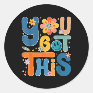 You Got This Test Day Rock The Test Teacher Testin Classic Round Sticker