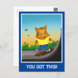 You Got This Tiger Skateboarding Postcard