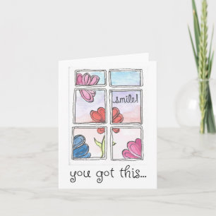 You Got This, Watercolor Flowers Art Print Card