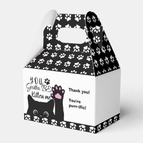 You Gotta Be Kitten Me Funny Cat Pattern Birthday Favor Boxes