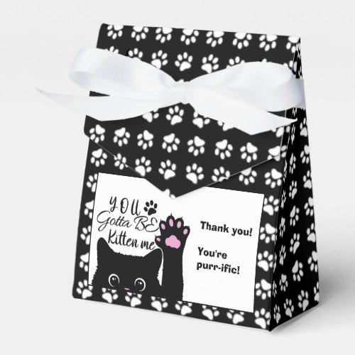 You Gotta Be Kitten Me Funny Cat Pattern Birthday Favor Boxes