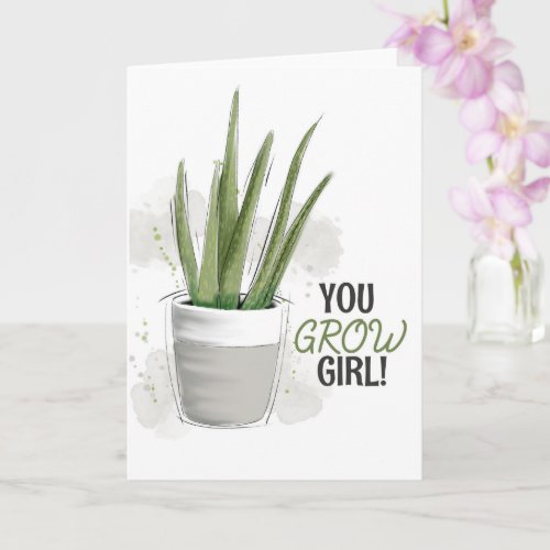 you grow girl encouragement new job house partner card