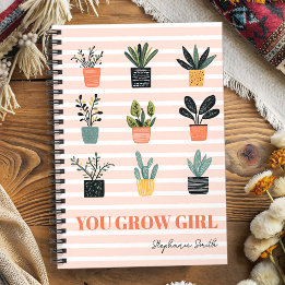 You Grow Girl – Feminine Cute Plant Motivational Notebook