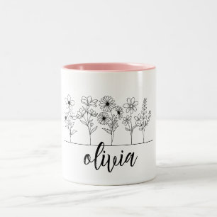 You Grow Girl funny plante lovers custom name Two-Tone Coffee Mug