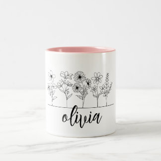 You Grow Girl funny plante lovers custom name Two-Tone Coffee Mug