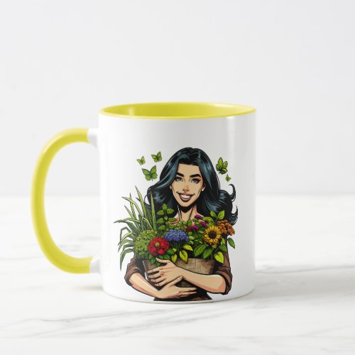 You Grow Girl Plant Pun  Funny Houseplant Addict Mug