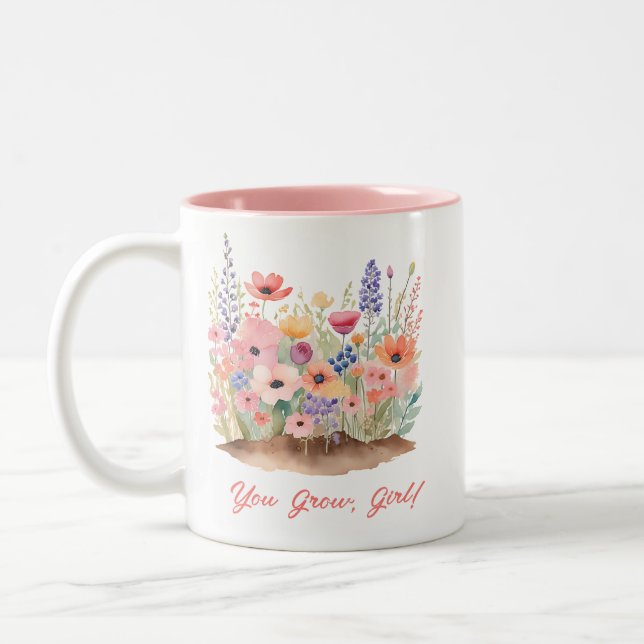 You Grow Girl Two-Tone Coffee Mug (Left)