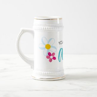 You had me at Aloha With Cute Flowers Beer Stein