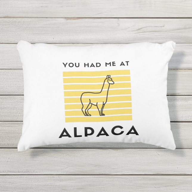 You had me at alpaca outdoor pillow (Front)