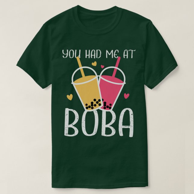 You Had Me At Boba Two Flavour Bubble Tea Anime Lo T-Shirt (Design Front)